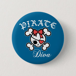 Badge Rond 5 Cm Diva de pirate