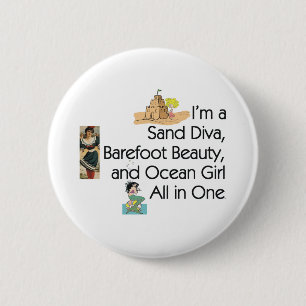 Badge Rond 5 Cm Diva de sable de PIÈCE EN T