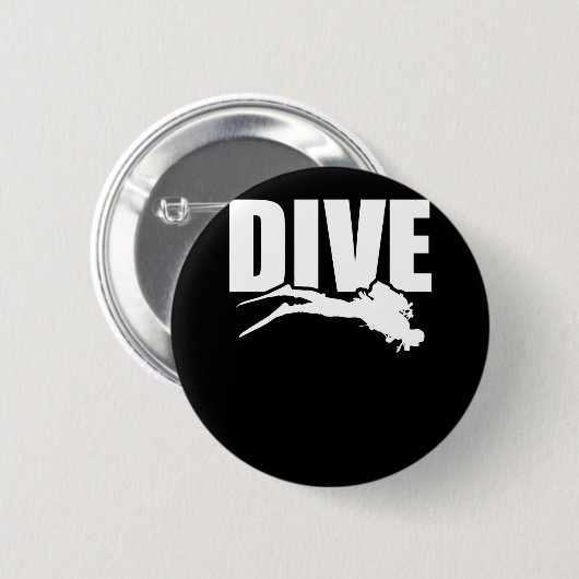 Badge Rond 5 Cm Dive Love Scuba Diving Explorer (Devant & derrière)