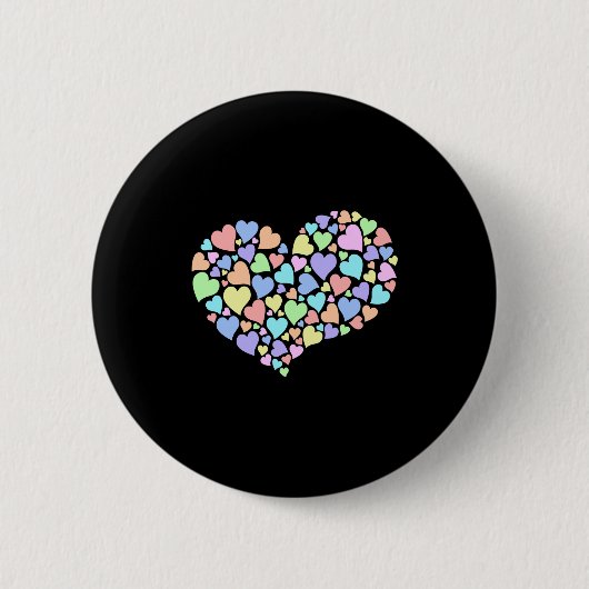 Badge Rond 5 Cm Diversité Coeurs Rainbow Coeur Amour Paix Unité (Devant)