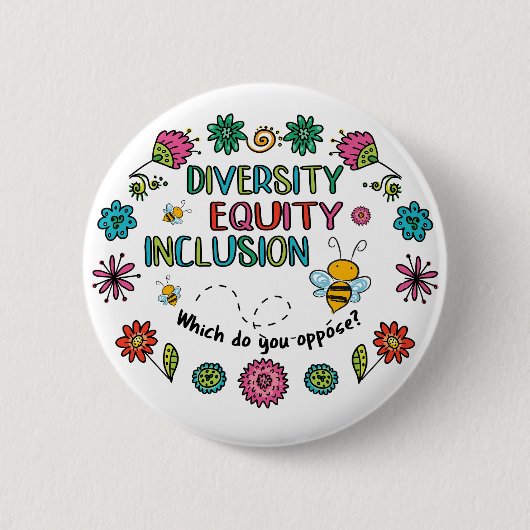 Badge Rond 5 Cm Diversité Équité Inclusion (Devant)