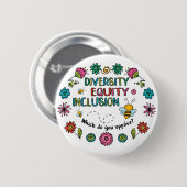 Badge Rond 5 Cm Diversité Équité Inclusion (Devant & derrière)