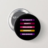 Badge Rond 5 Cm Diversité Équité Inclusion Respect Appartenance Pa (Devant & derrière)