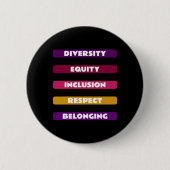 Badge Rond 5 Cm Diversity Equity Inclusion Respect Belonging Pack (Devant)