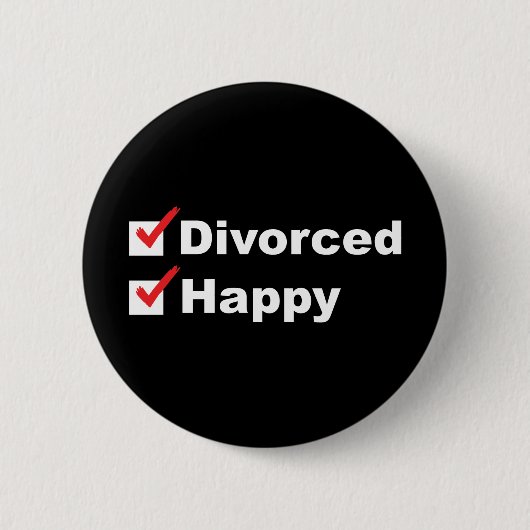 Badge Rond 5 Cm Divorcé Et Heureux (Devant)