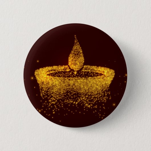 Badge Rond 5 Cm Diwali Sparkle Diya (Devant)