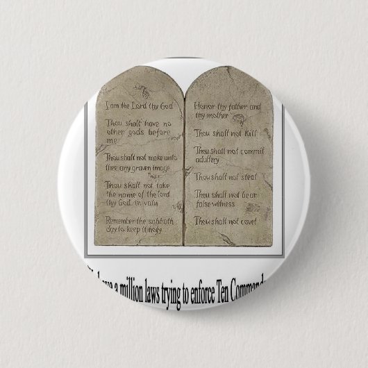 Badge Rond 5 Cm Dix commandements avec la citation (Devant)