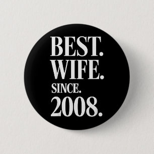 Badge Rond 5 Cm Dix-huitième anniversaire de mariage drôle 2008 Fe