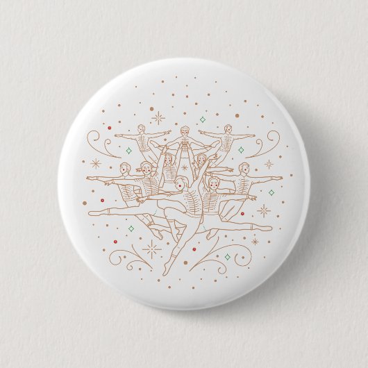 Badge Rond 5 Cm Dixième Jour de Noël Bouton Pinback (Devant)