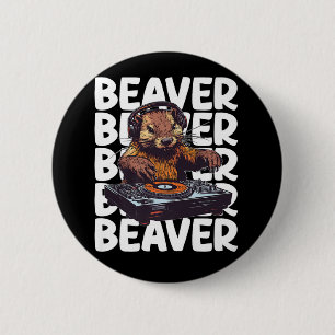 Badge Rond 5 Cm DJ Beaver Lover