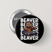 Badge Rond 5 Cm DJ Beaver Lover (Devant & derrière)