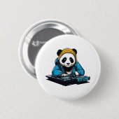 Badge Rond 5 Cm DJ Kawaii Panda (Devant & derrière)