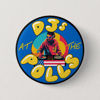 Badge Rond 5 Cm DJS au bouton des sondages