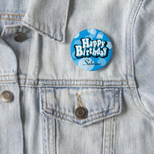 Badge Rond 5 Cm Do-it-yourself'anniversaire heureux en texte dans 