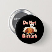 Badge Rond 5 Cm Do Not Disturb Wiener Dog Funny Dachshund Pajamas (Devant & derrière)
