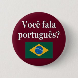 Badge Rond 5 Cm Do you speak portuguese ? Flag