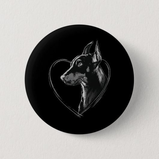 Badge Rond 5 Cm Doberman Pinscher (Devant)