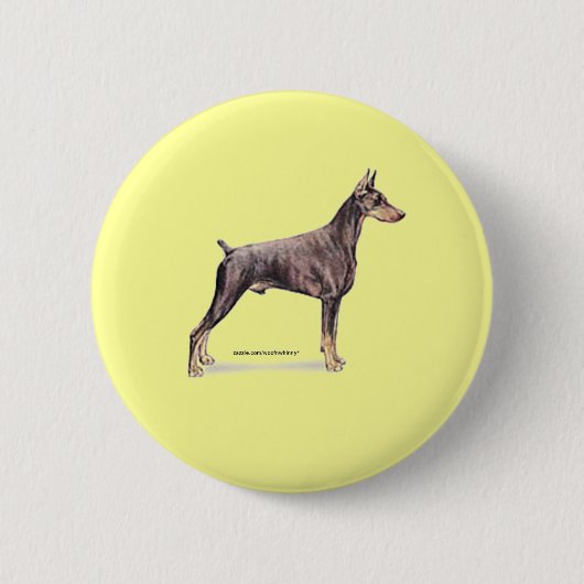 Badge Rond 5 Cm Doberman Pinscher (Devant)