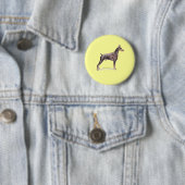Badge Rond 5 Cm Doberman Pinscher (En situation)