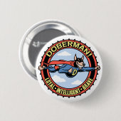 Badge Rond 5 Cm Dobermann ! (Devant & derrière)