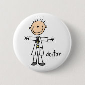 Badge Rond 5 Cm Docteur Stick Figure (Devant)