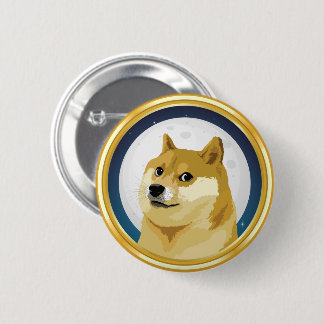 Badge Rond 5 Cm Dogecoin Doge Day 4/20 Stock Market Crypto Funny