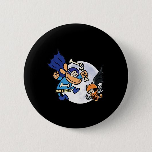 Badge Rond 5 Cm Dogman Et Chat Essentiels Pour Enfant (Devant)