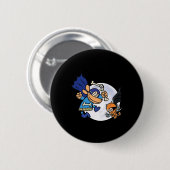 Badge Rond 5 Cm Dogman Et Chat Essentiels Pour Enfant (Devant & derrière)
