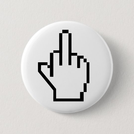 Badge Rond 5 Cm Doigt Moyen A 8 Bits Zazzle Be