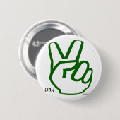 Badge Rond 5 Cm Doigts de paix - vert (Devant & derrière)