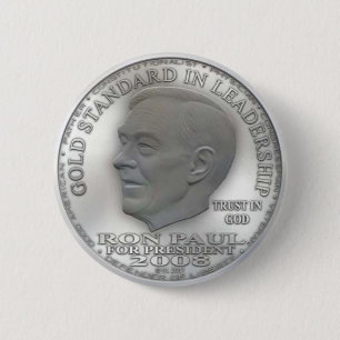 Badge Rond 5 Cm Dollar argenté "interdit" de liberté de Ron Paul…