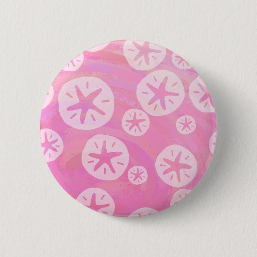Badge Rond 5 Cm Dollar de sable blanc et rose (Devant)