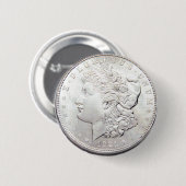 BADGE ROND 5 CM DOLLAR MORGAN SILVER (Devant & derrière)