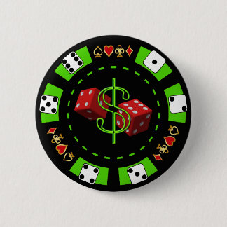 BADGE ROND 5 CM DOLLARS ET JETON DE POKER DE MATRICES