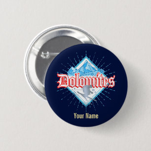 Badge Rond 5 Cm Dolomites South Tirol Retro Skier Skier Vintage