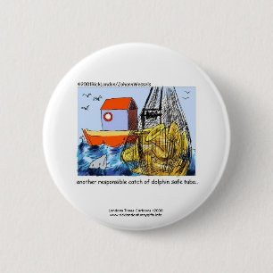 Badge Rond 5 Cm Dolphin Safe Tuba Funny Novelty Button