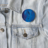 Badge Rond 5 Cm Dolphine bleue (En situation)
