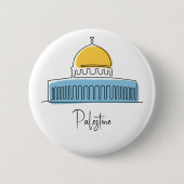 Badge Rond 5 Cm Dôme du Rocher Palestine (Devant)