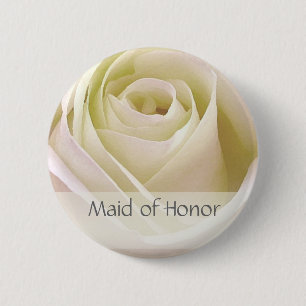 Badge Rond 5 Cm Domestique de double blanc d'honneur rose
