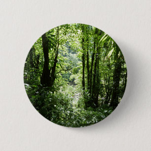 Badge Rond 5 Cm Dominicain Forêt de pluie II Vert tropical