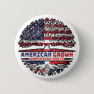 Badge Rond 5 Cm Dominican Republic US American États-Unis