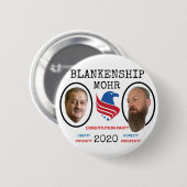 Badge Rond 5 Cm Don Blankcitizen pour le président 2020 (Devant & derrière)