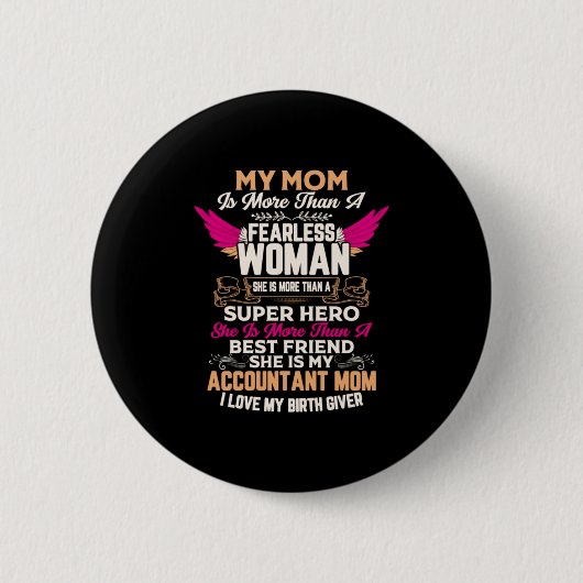 Badge Rond 5 Cm Don comptable | Elle Est Ma Mère Comptable (Devant)