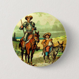 Badge Rond 5 Cm Don don Quichotte et Sancho Panza