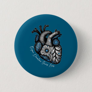 Badge Rond 5 Cm Don d'organe sauve des vies Carte de transplantati