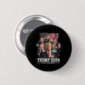 Badge Rond 5 Cm Donald J Trump 2024 ne se rend jamais (Devant & derrière)