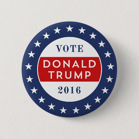 Badge Rond 5 Cm Donald Trump 2016 (Devant)
