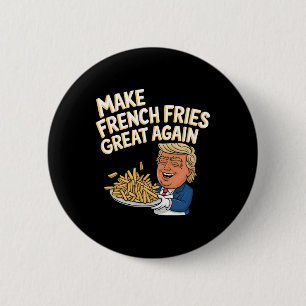 Badge Rond 5 Cm Donald Trump 2024 France Fry - Make French Fries G