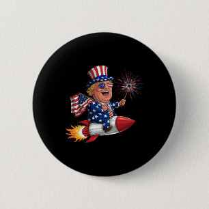 Badge Rond 5 Cm Donald Trump 2024 heureux 4 juillet Trump américai