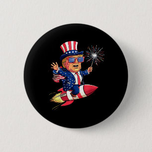 Badge Rond 5 Cm Donald Trump 2024 heureux 4 juillet Trump américai